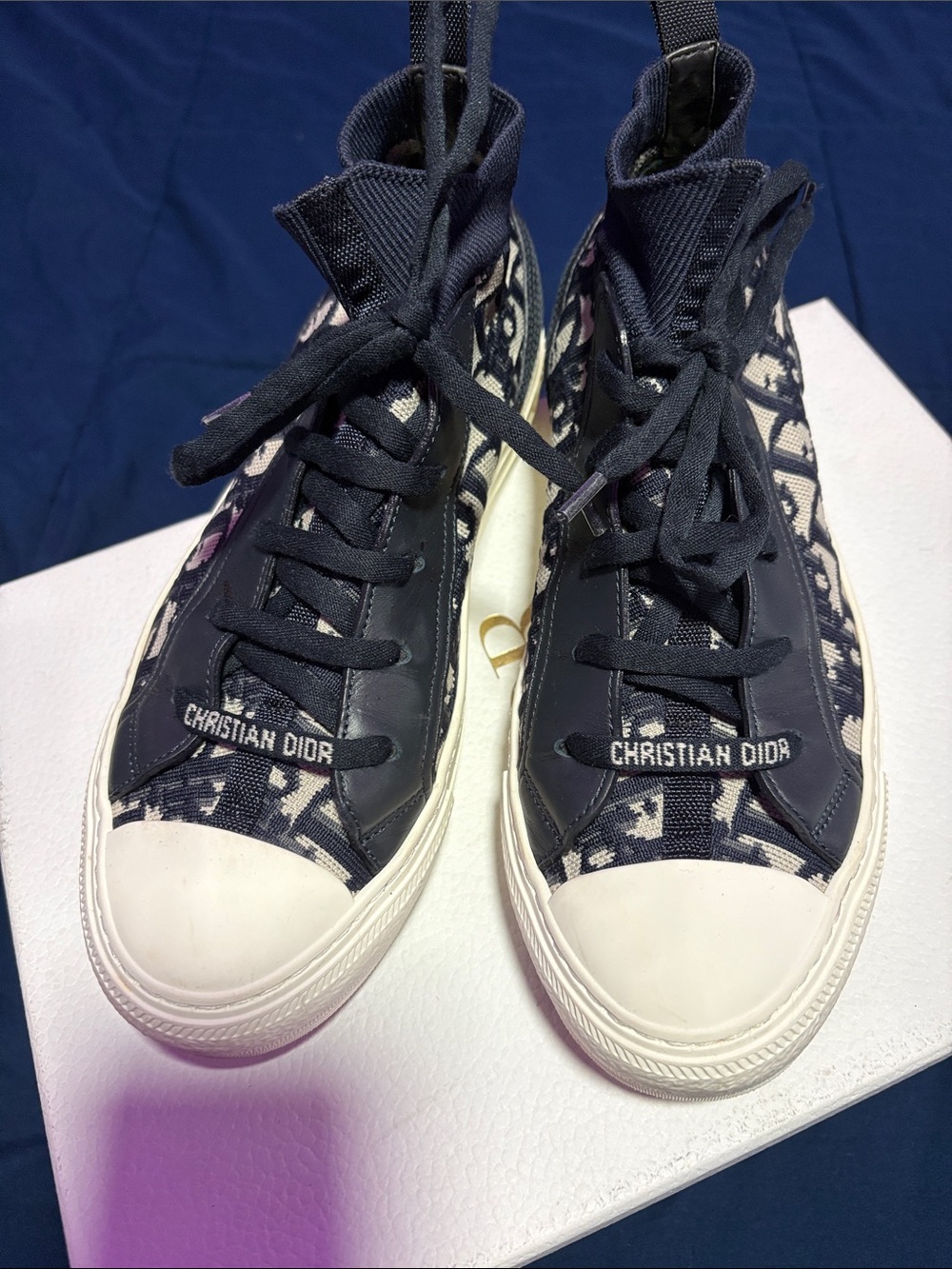 Dior Women’s Deep Blue Low-Top Canvas Sneakers